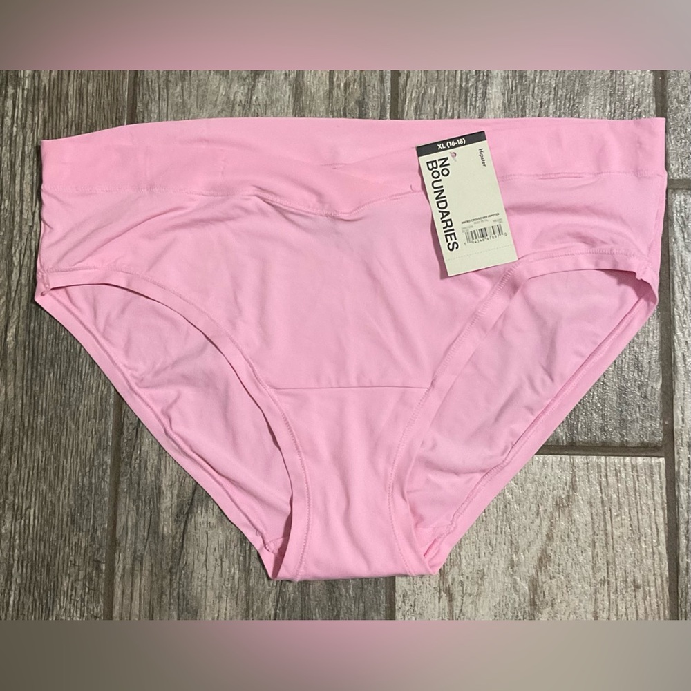 New Nobo, No Boundaries Micro Crossover Hipster Panties Size XL Rosy Petal